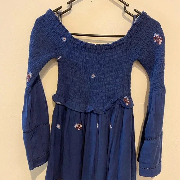 free people counting daisies embroidered off the shoulder dress NWT: Free People Counting Daisies Embroidered Off-the-Shoulder Dress in Golden S